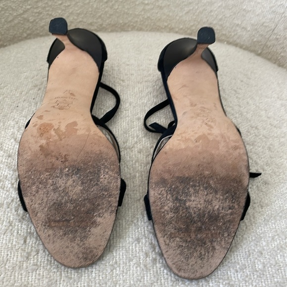 Manolo Blahnik black suede strappy heels - Picture 4 of 11